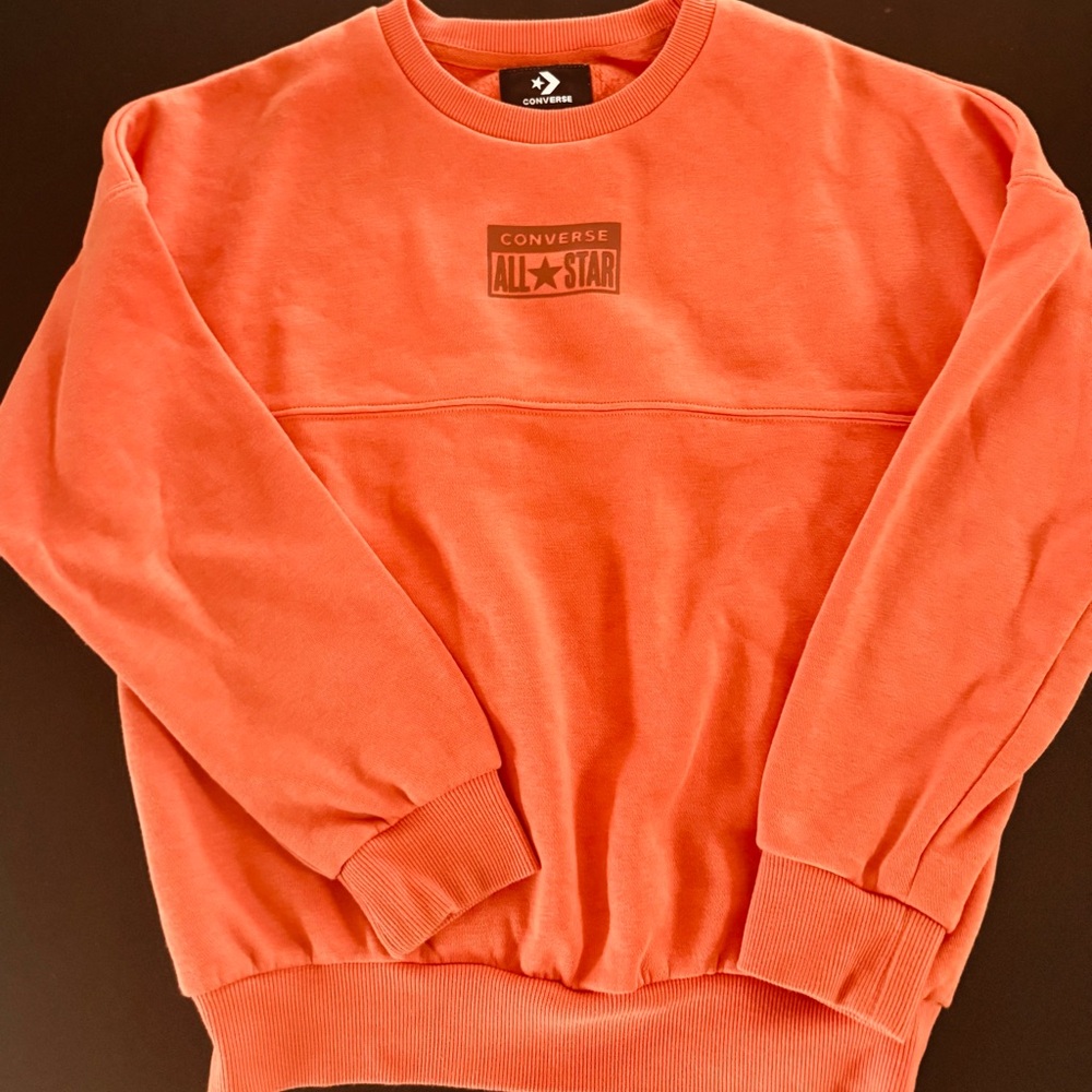 Converse All Star Men's Vibrant Orange Crewneck Sweater